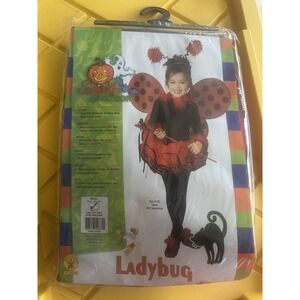 Pumpkin Junction Ladybug Costume‎ Girls Small 4-6 Red Leotard Tutu Wings Set